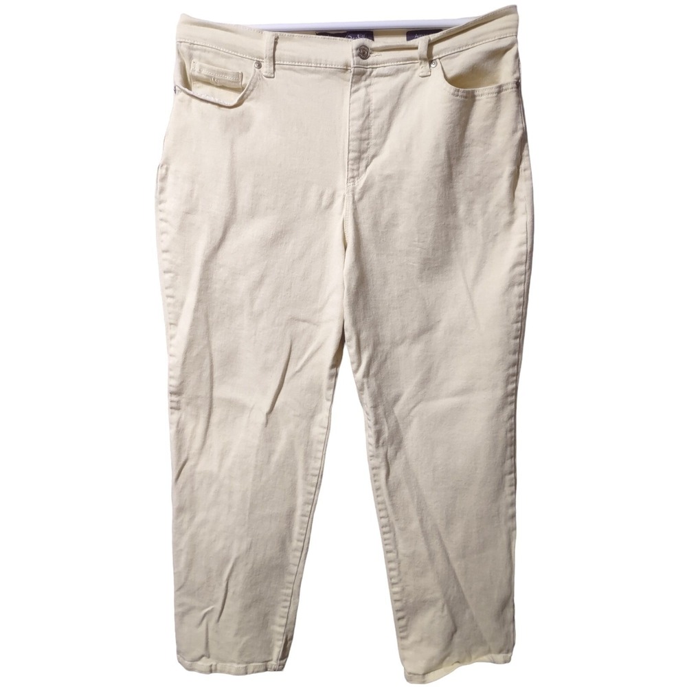 Gloria Vanderbilt Amanda Jeans 16 Short Norm Core Cream Straight Leg Retro Bold‎